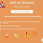 Travaux de renouvellement de la canalisation d’eau potable – Chemin de Peyre