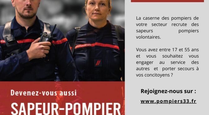 La caserne de Cestas recrute des sapeurs-pompiers volontaires