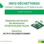 Alerte canicule – Adaptation des horaires des déchetteries