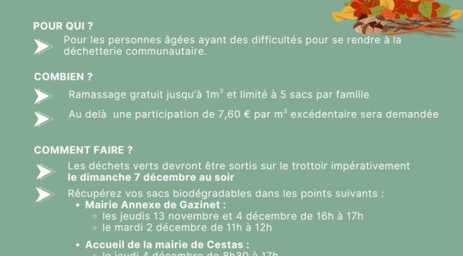 Ramassage des déchets de jardin pour les personnes âgées