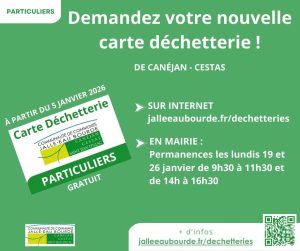 Nouvelle carte d’accès à la déchetterie de Canéjan–Cestas