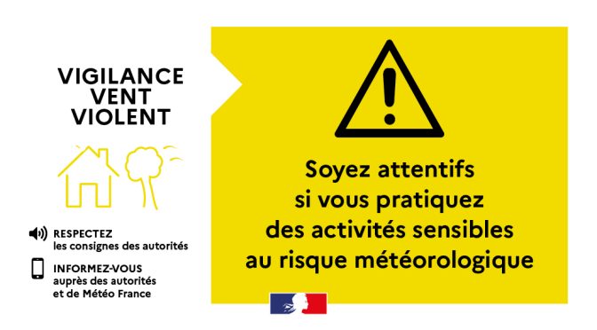 Alerte météorologique – Vigilance jaune Vents