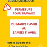 Fermeture temporaire de La Poste de Réjouit