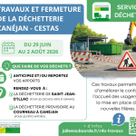 Travaux à la déchetterie de Canéjan/Cestas : fermeture estivale et solutions alternatives