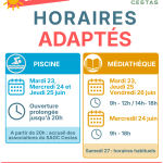 CANICULE : adaptation des horaires – Piscine & médiathèque