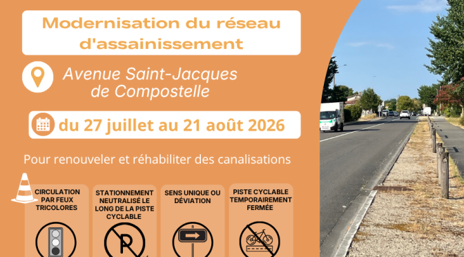 Modernisation du réseau d’assainissement : travaux du 27 juillet au 21 août
