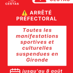 Suspension des manifestations sportives et culturelles en Gironde