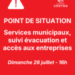 Services municipaux, suivi évacuation et accès aux entreprises
