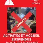 Incendies – Activités et accueil suspendus du SAJ et du SAGC