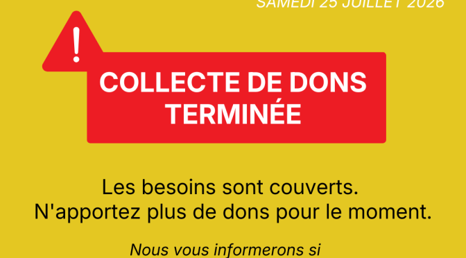 Collecte de dons terminée